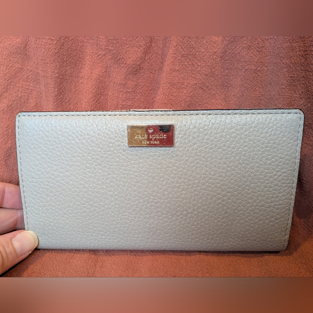 Kate Spade Light Gray Leather Wallet